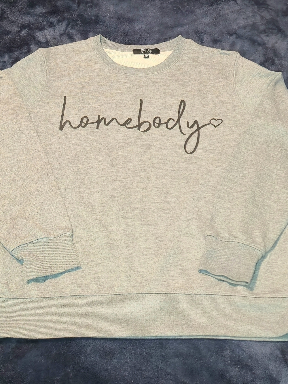 Womems Homebody Crewneck Sweatshirt - Light Gray Size Small
